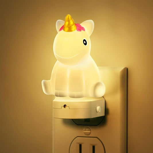 DORESshop LED Night Light for Kids, 3D Cute Unicorn Night Lights Plug into Wall with Dusk to Dawn Sensor, RGB+Soft White 3000K Night Light, Christmas Birthday Gift Nightlight for Kids, Room Decor