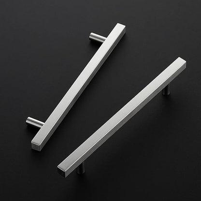 Ravinte Brushed Nickel Cabinet Handles 15 Pack 6-3/10 inch Satin Nickel Square Cabinet Pulls Silver Hardware for Kitchen Cabinets 8-4/5 inch Overall Length Stainless Steel Drawer Pulls