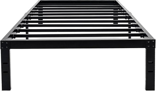 45MinST 14 Inch Reinforced Platform Bed Frame/3500lbs Heavy Duty/Easy Assembly Mattress Foundation/Steel Slat/Noise Free/No Box Spring Needed, Twin