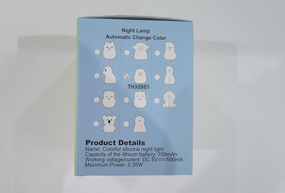 Night Light for Kids Silicone Penguin Night Light 9 Colors Baby Light Bedside Lamp Rechargeable Remote LED Children Night Light for Toddlers/Boys/Girls/Adults/Bedroom/Bathroom/Outdoor