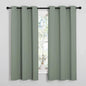 NICETOWN Greyish Green Nursery Essential Thermal Insulated Solid Grommet Top Blackout Short Curtains/Drapes for Son's Room (1 Pair, 42 x 63 inches)