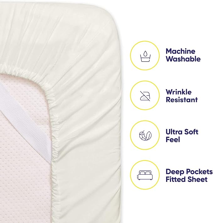 Cal King Size Bed Sheets - 6 Piece 1500 Supreme Collection Fine Brushed Microfiber Deep Pocket California King Sheet Set Bedding - 2 Extra Pillow Cases, Great Value, California King, ivory