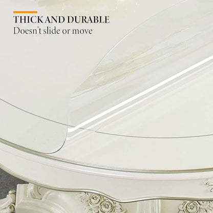 Deep Dream 1.5mm Thick 36 Inches Clear Round Table Protector, Round Table Cover, Tablecloth Protector, Table Protector for Dining Room Table & Office