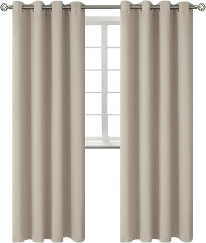 BGment Room Darkening Curtains 95 Inches Long - Grommet Thermal Insulated Drapes Window Treatment Curtains for Bedroom, 2 Panels, 52 x 95 Inch, Camel