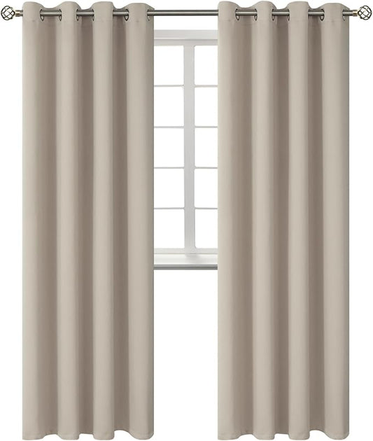 BGment Room Darkening Curtains 95 Inches Long - Grommet Thermal Insulated Drapes Window Treatment Curtains for Bedroom, 2 Panels, 52 x 95 Inch, Camel