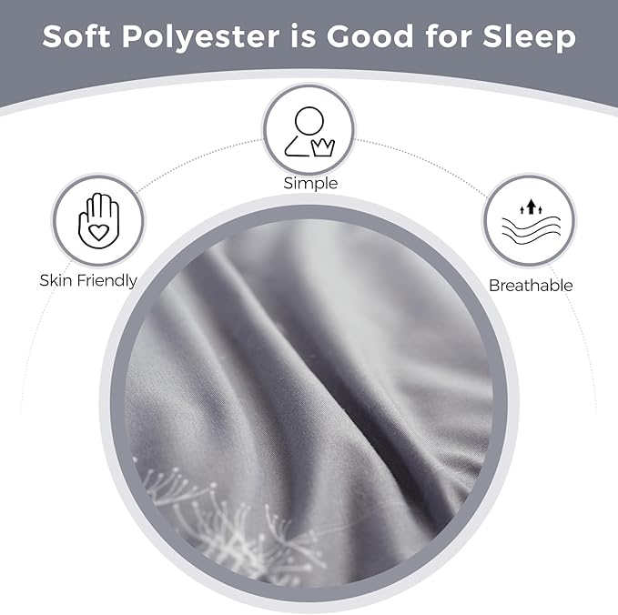 MAXYOYO Futon Mattress Japanese Floor Mattress, Extra Thick Dandelion Pattern Bed Mattress Topper, Quilted Folding Sleeping Pad Breathable Floor Lounger Guest Bed for Camping, Grey, Full