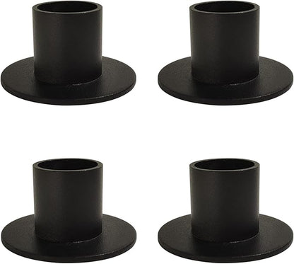 Gute Taper Candle Holder, Candle Holders for Pillar Candles, Matte Black Candlestick Holder Centerpieces for Home Decoration, Wedding Anniversary, Party, Housewarming Gifts,Set of 4,Round