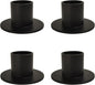 Gute Taper Candle Holder, Candle Holders for Pillar Candles, Matte Black Candlestick Holder Centerpieces for Home Decoration, Wedding Anniversary, Party, Housewarming Gifts,Set of 4,Round
