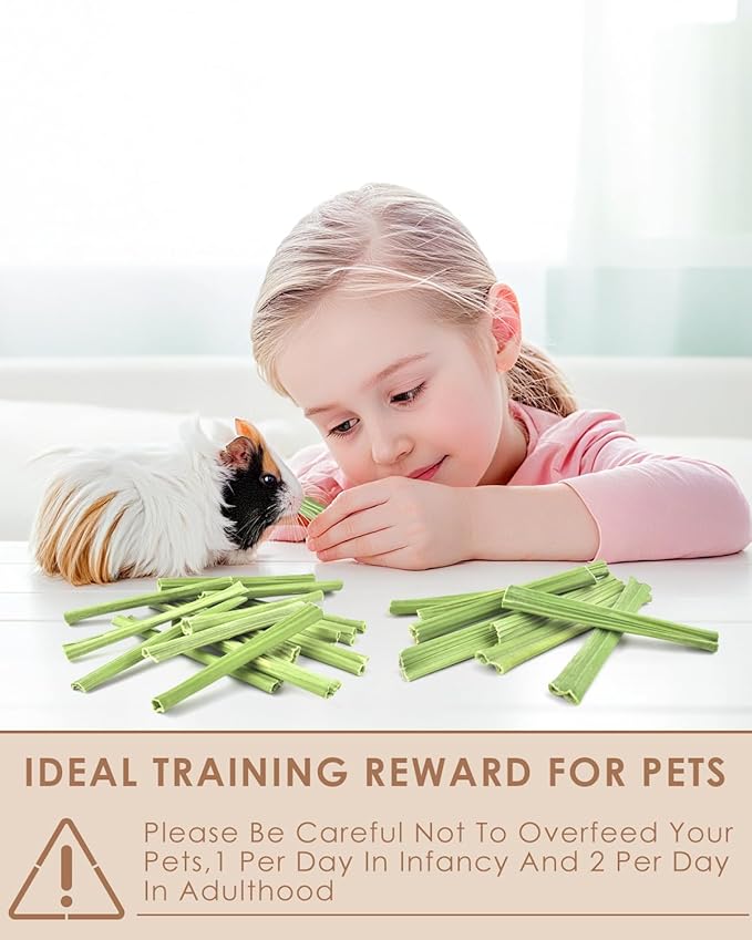 Bissap 25 PCS Guinea Pigs Chew Sticks, Natural Papaya Stems Bunny Chews Treats for Hamsters Chinchillas Small Animals Organic Molar Chewing Snack-Mewly Pet