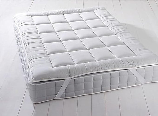 Royal Hotel Bedding Mattress Topper, King, 2 Inches Hypoallergenic Overfilled Down Alternative Anchor Bands Mattress Topper