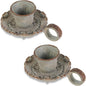 NIKKY HOME Mini Taper Candle Holders Set of 2, Rustic Metal Candlestick for Table Centerpieces, Wedding Decor and Dinner Party, Grey