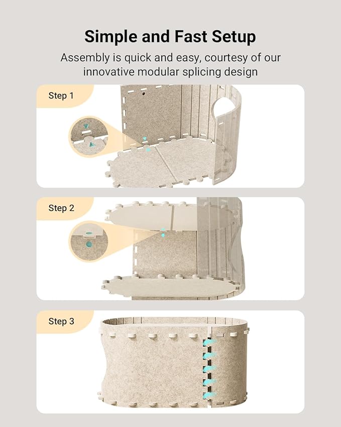 DownyPaws Cat House for Indoor Cats, Cat Bed Cave for Multiple & Large Cats Up to 22 Lbs, Scratch Resistant, Foldable Peekaboo Kitten Caves Tunnel Enclosed Bed, PeekaPurr, Cream-Mewly Pet