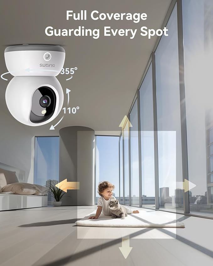 blurams 2K Pet Camera, Cameras for Home Security with One-Touch Call, Indoor Camera w/Color Night Vision, Motion Tracking, Cloud & SD Card Storage (2Pack)-Mewly Pet