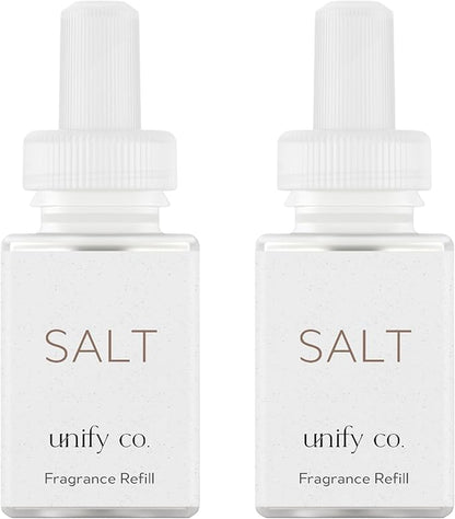 Pura & Unify Co. Home Scent Refill - Smart Air Diffuser - Up to 120-Hours of Luxury Fragrance per Refill - Home Essential - Clean & Safe Diffuser Fragrance - 2 Pack, Salt