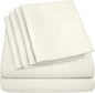 Sweet Home Collection 6 Piece 1500 Supreme Collection Brushed Microfiber Deep Pocket Sheet Set-2 Extra Pillow Cases, Great Value, Split King, Ivory