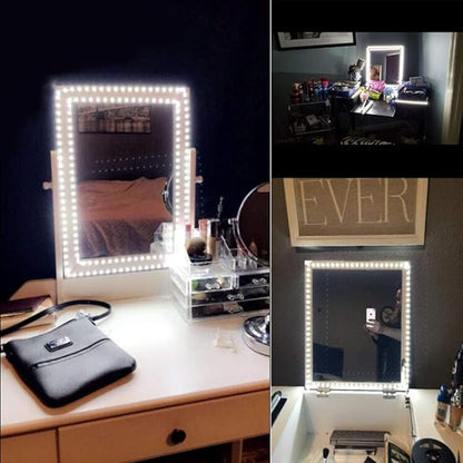 13ft/4M Led Vanity Mirror Lights Kit Bendable NO Need to Cut Vanity Make-up Mirror Cloakroom Adjustable Flexible Strip Light Table Set with Dimmer and Power Supply Mirror Not Included
