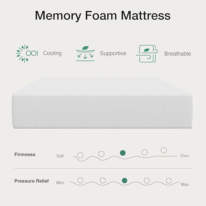 Novilla 12 Inch Full Size Mattress in a Box, Gel Memory Foam Mattress for Cooling Night Sleep & Pressure Relief, CertiPUR-US Certified