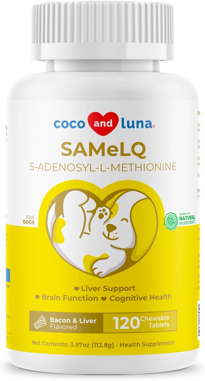 Same for Dogs - 120 Chewable Tablets - S-Adenosyl-L-Methionine, Liver Supplement - Brain Health, Promotes Cognitive Support, Liver Support-Mewly Pet