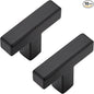 10 Pack Matte Black Cabinet Knobs - Kitchen Cabinet Knobs Black Cabinet Pulls for Kitchen Cabinet Drawer Stainless Steel Dresser Knobs for Cabinet Hardware 2in Length Single Hole Square