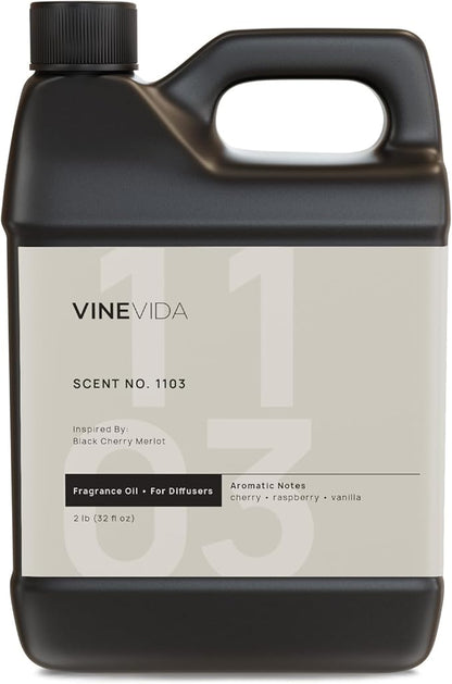 VINEVIDA [32 Fl Oz] Scent NO. 1103 Fragrance Oil for Cold Air Diffusers, Aromatic Notes of Cherry Raspberry Vanila, Essential Oils for Diffuser Oil Refill & Air Freshener Room Spray