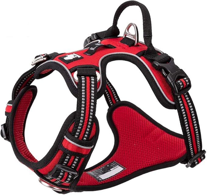 TRUE LOVE Dog Harness No Pull Nylon Reflective Pet Harness Adjustable Comfortable Control Step-in Brilliant Colors Truelove TLH56512 XS Red-Mewly Pet