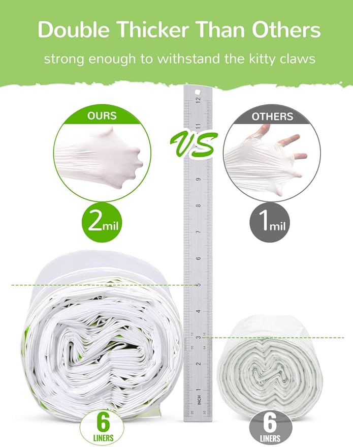 Litter Box Liners, 34 Count Jumbo Cat Litter Pan liners, Drawstring Litter Liner Bags For Litter Box, Easy Clean Up Thick Large Kitty Litter Liner XL, Eco Friendly Pet Cat Supplies(36" x 19")-Mewly Pet