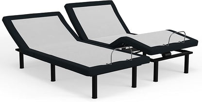 Blissful Nights e3 Split King Adjustable Bed Base Frame with Wireless Remote, Head and Foot Incline with Both Left and Right Sides, Easy Assembly, and 10 Year Warranty