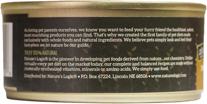 Nature's Logic Wet Cat Food - Feline Chicken Feast 95% Animal Ingredients - No Synthetic Vitamins, Minerals or Artificial Additives, 100% Natural, Grain-Free, Made in USA - Chicken (5.5 oz, 24 pack)-Mewly Pet