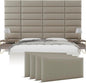 Vänt Upholstered Wall Panels - Queen/Full Size Wall Mounted Headboards - Vintage Leather Dusty Taupe - Set of 4 Panels (Each Individual Panel 30"x11.5")