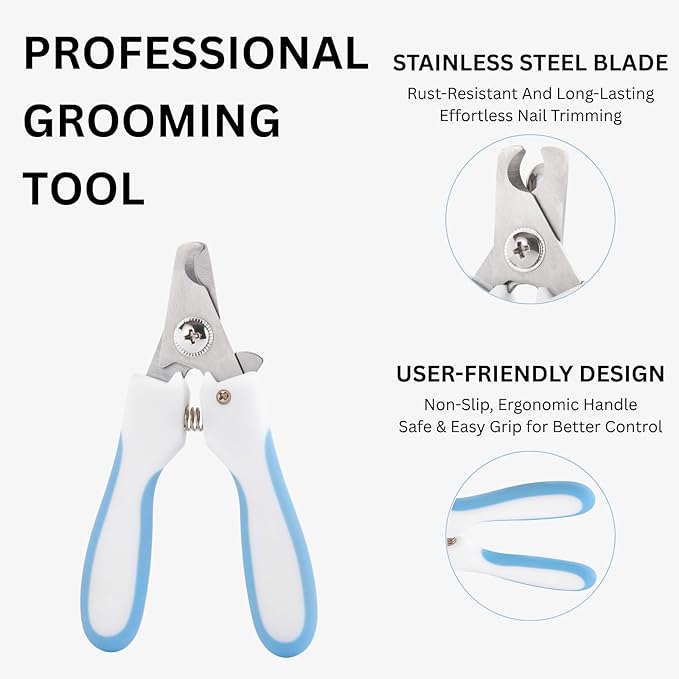 AIXINPET Dog & Cat Nail Clippers and Trimmers - with Free Nail File, Protective Guard to Avoid Over Cutting, Extra Sharp Blade - Suitable for Small to Large Dogs & Cats, Birds and Rabbits (Large)-Mewly Pet