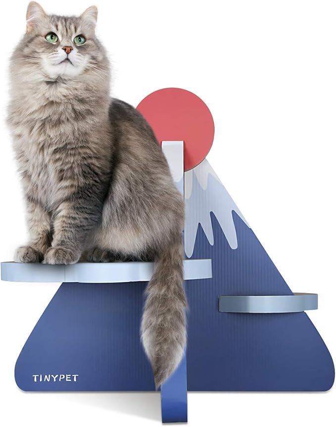 Cat Scratcher Post Board, Mount Fuji Shape Cat Scratching Lounge Bed, Durable Pad Prevents Furniture Damage-Mewly Pet