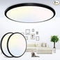 zemty 12 Inch Black Ceiling Light - 28W 3200lm LED Ceiling Light Flushmount, 3 Color Temperature in One 3000k/4500k/6000K Modern Ceiling Lamp for Bedroom Kitchen DiningRoom - 2Pack