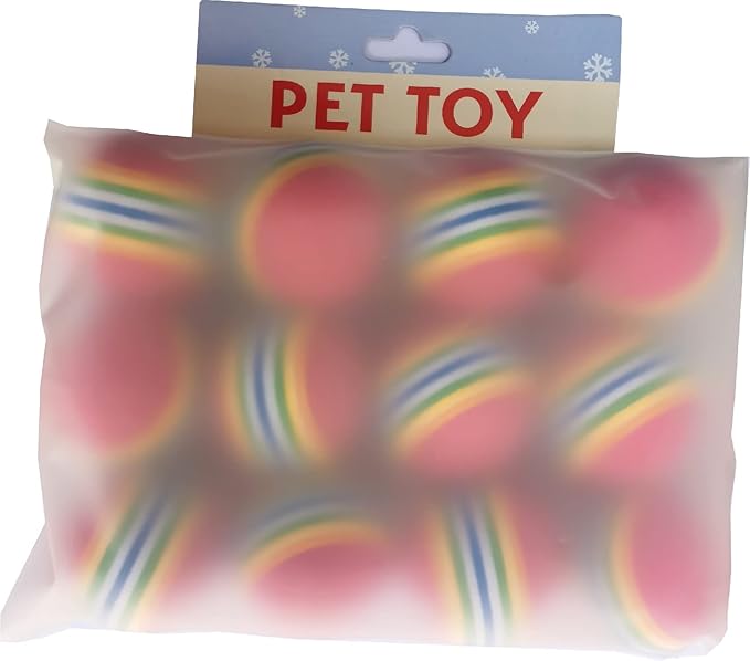 Colorful Soft Foam Rainbow Play Balls for Pet Dog and Cat Toys (12)-Mewly Pet