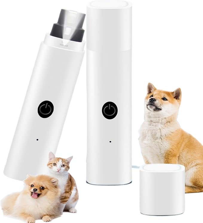 Quiet Rechargeable Pet Nail Grinder - Dog Nail Clippers and Grinder - With LED Lights and Quick Sensor, Diamond-Tip Dust Collector, Suitable for Large Dogs, Small Cats, and Rabbits (Light Green)-Mewly Pet