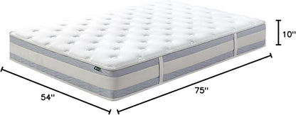 ZINUS 10 Inch Comfort Support Hybrid Mattress [New Version], Full, Fiberglass Free, Medium Plush, Motion Isolation, Certified Safe Foams & Fabric, Mattress in A Box