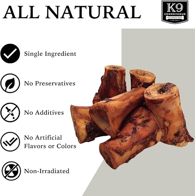K9 Connoisseur Beef Marrow Dog Bones Long Lasting for Aggressive Chewers - USA Made Single Ingredient Dynamo Bone for Small and Medium Dogs Upto 50 Pounds - 6 Pack-Mewly Pet
