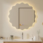 QDSSDECO Irregular LED Bathroom Mirror with Lights,Asymmetrical Led Bathroom Vanity Mirror for Wall with Front and Backlit, Anti Fog, 3 Colors and Dimmable Light, 23" x 23"
