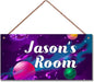 Personalized Stars Sign Customized Galaxy Signs Wall Art Decoration Exquisite Decorative Signs for Girls Bedroom Door Decor For Kids Room Outer Space Themed Nursery Decor For Boys Room