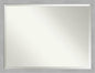 Amanti Art Silver Bathroom Mirror for Over Sink, 33x43 Vista Brushed Nickel Narrow Rectangle Vanity Mirror, X-Large Casual Frame, Hangs Horizonally and Vertically, Bathroom Wall Decor, Beveled Edge