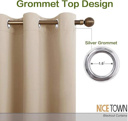 NICETOWN Loft Room Divider Curtain Screen Partition, Lower Noise Basement Hospital Medical Clinic Spa Lab Cubicle Curtain Space Divider Privacy Screen (Biscotti Beige, 1 Panel, 12.5ft Wide x 9ft Long)