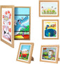 [2-Pack]Kids Art Frames,10x12.5 Front Opening Kids Artwork Frames Changeable, Display 8.5x11 or 9x12 With Mat,Holds 50 Pcs,for 3D Picture,A4 Artwork,Crafts,Childrens Drawing,Art Projects Storage-Wood