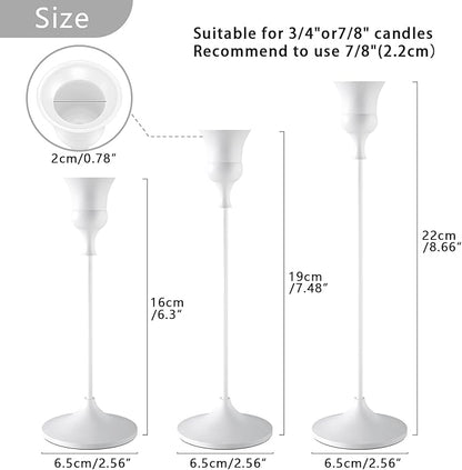 Candlestick Holders White, 12 Packs Taper Candle Holder for Candlesticks, Candle Sticks Holder Decor for Home Decor