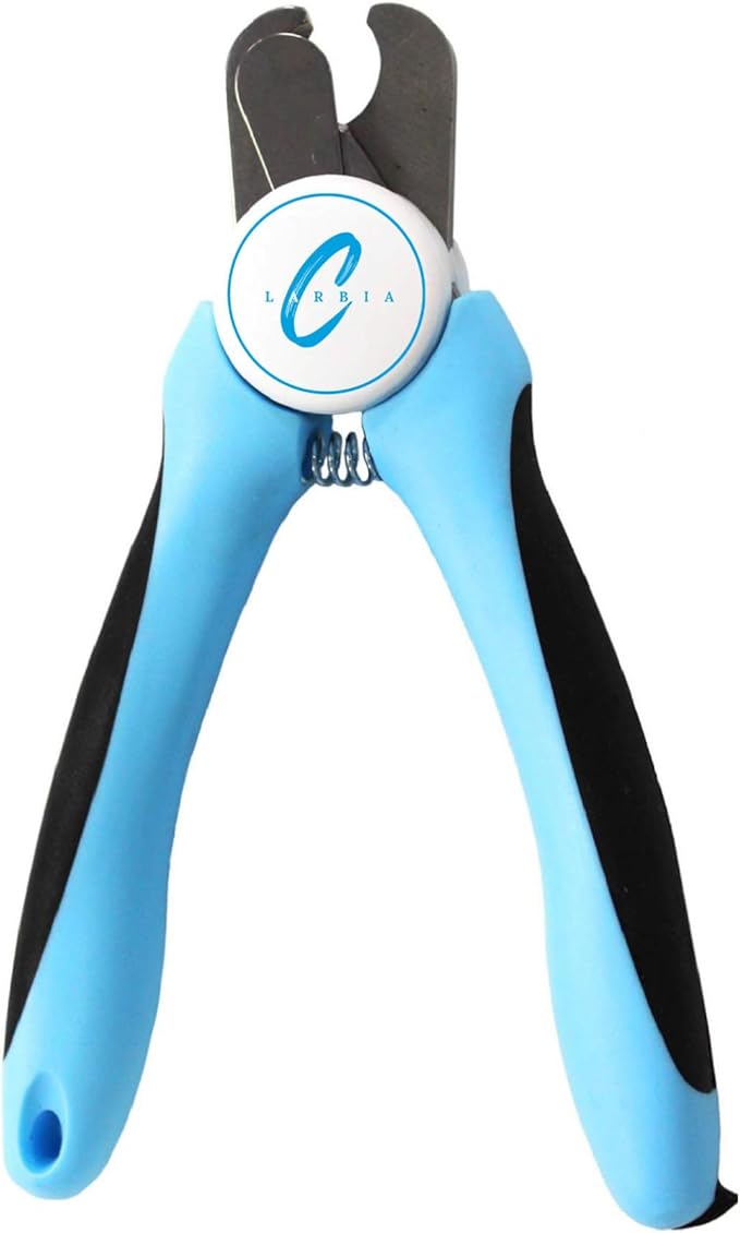 Pet Nail Clippers, Stainless Steel, Ergonomic Non Slip Design, Safe Home Pet Grooming for Cats and Dogs (Blue)-Mewly Pet