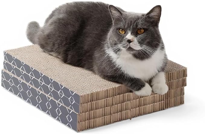 HIDE & SCRATCH Cat Scratcher Pad Pack; Cat Scratch Pad Refills for Hide & Scratch Scratcher Box (4 Count)-Mewly Pet
