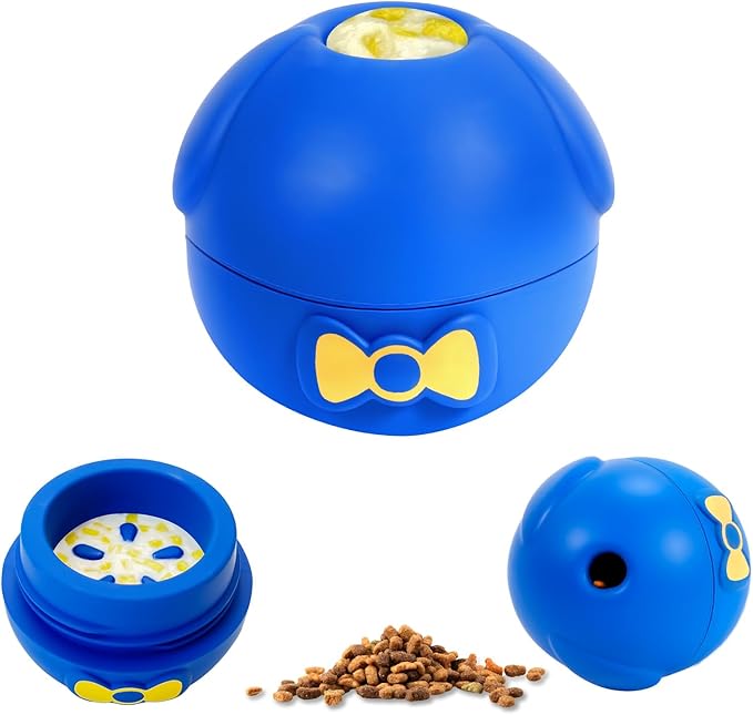 Yipetor Interactive Treat Dispensing Dog Toy, Large 3IN1 Dog Enrichment Toy, Tough Rubber Chew Ball Dog Treat Frozen Puzzle Toys for Large Medium Breeds - Keep Them Busy/Anxiety Relief/Feeding Slow-Mewly Pet
