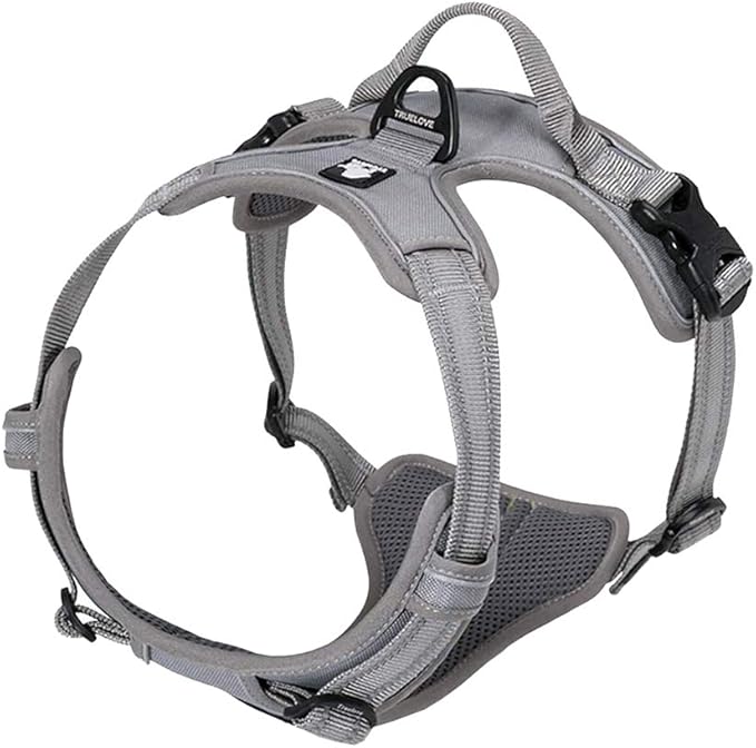 TRUE LOVE Adjustable No-Pull Dog Harness Reflective Pup Vest Harnesses Comfortable Control Brilliant Colors Truelove TLH5651(Gray,S)-Mewly Pet
