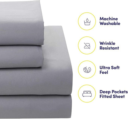 Sweet Home Collection 7 Piece Comforter Set Bag Solid Color All Season Soft Down Alternative Blanket & Luxurious Microfiber Bed Sheets, Tulsa, Full