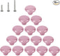 HUAMULAN 15PCS Glossy Ceramic Knobs Button Round Mushroom Cabinet Dresser Vintage Pulls Door Handles Cupboard Wardrobe Drawer