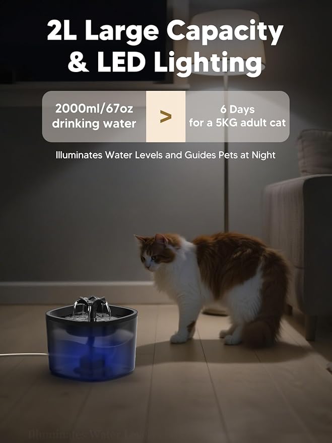 Automatic Cat Feeder and Water Fountain, 4L/16 Cups Timed Cat Dry Food Dispenser, 10s Meal Call, 20 Portions 6 Meals Per Day, 2L Cats Fountains for Drinking with Filter, Pet Feeder for Dog Black-Mewly Pet