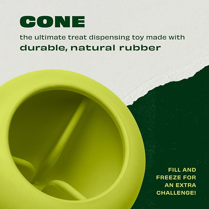 Benebone Natural Rubber Cone Interactive Enrichment Treat Dispensing Dog Toy - Slow Feeder - Great for Meals and Boredom-Mewly Pet
